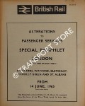Alterations to Passenger Services Special Pamphlet London (Euston and Broad Street) - Richmond, Watford, Bletchley, Croxley Green and St. Albans from 14 June, 1965 by British Railways London Midland Region